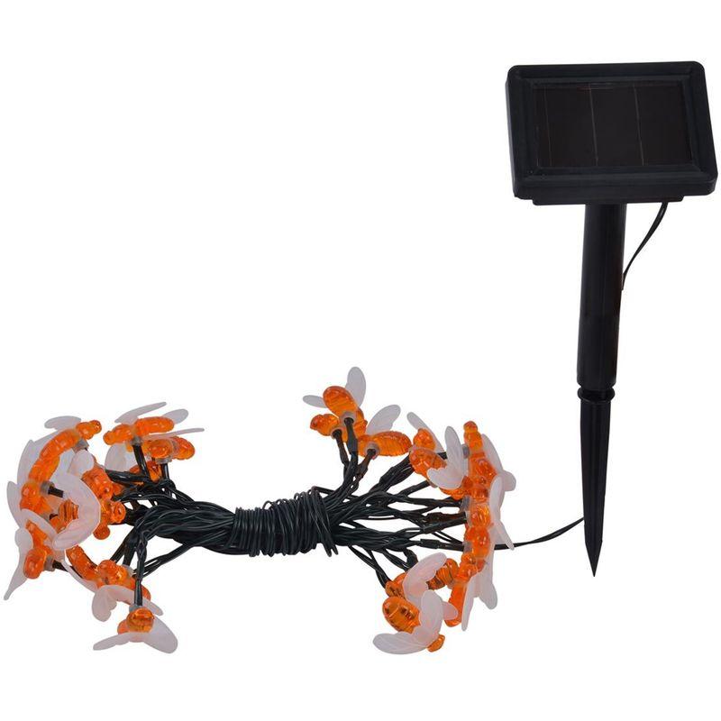 GUIRLANDE LUMINEUSE SOLAIRE BEE ORANGE PLASTIQUE 6.35M