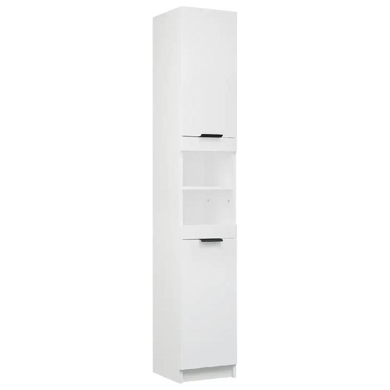 Helloshop26 - Armoire de salle de bain moderne rangement spacieux 32 x 34 x 188 cm en bois d'ingénierie blanc 02_0047994 - blanc Bois massif 30002350_0