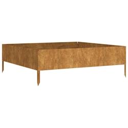 Helloshop26 - Jardinière bac lit surélevé plantes fleurs terrasse jardin de jardin 100 x 100 x 33,5 cm acier corten marron 02_0039283 - 3000218456245_0