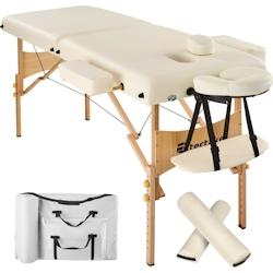 Helloshop26 - Table de massage Pliante 2 Zones 7,5 cm d'épaisseur beige 2008132 - 3000138261301_0