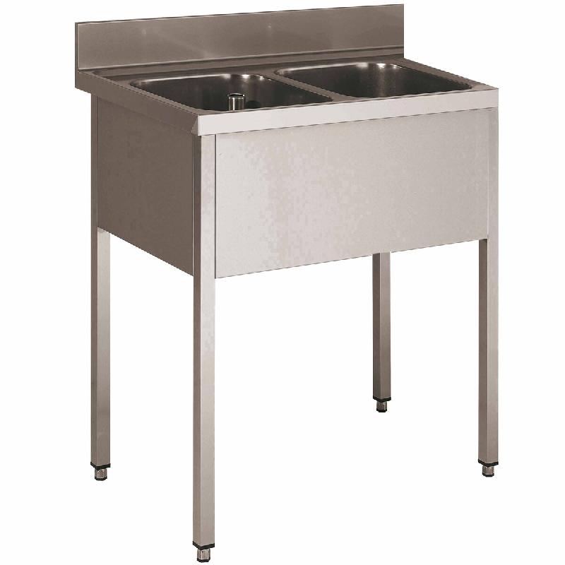 ITALCONCEPT L2G Plonge Inox 304 Demontable, 2 Bacs 850mm x 1400mm x 600 mm - 3616350023605_0