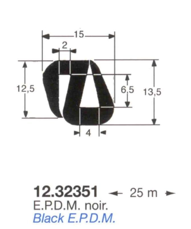 JOINT COULISSES DE GLACE CAOUTCHOUC EPDM NOIR