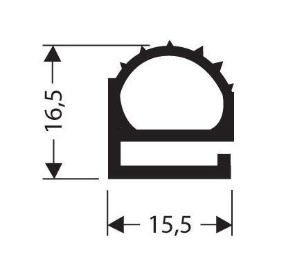 Joint pvc plat sans aimant pour meubles frigos jpf-008_0