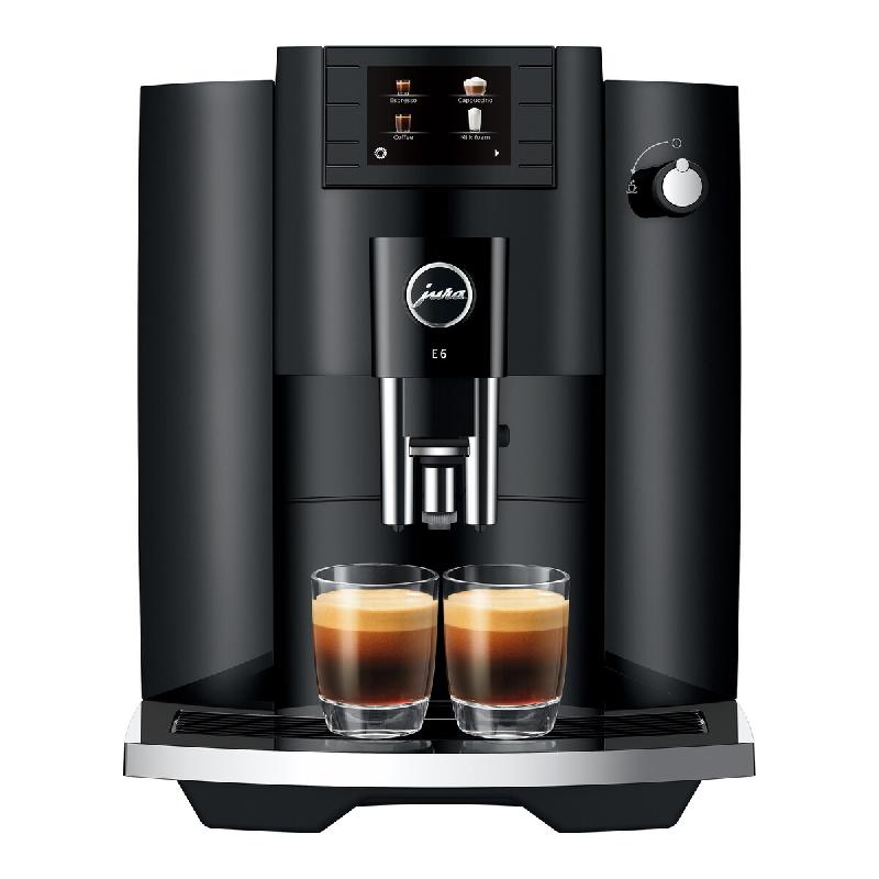 JURA - E6 Piano Black - Machine à café automatique avec moulin à arômes professionnel, préchauffage intelligent et 11 spécialités - 7610917154371_0