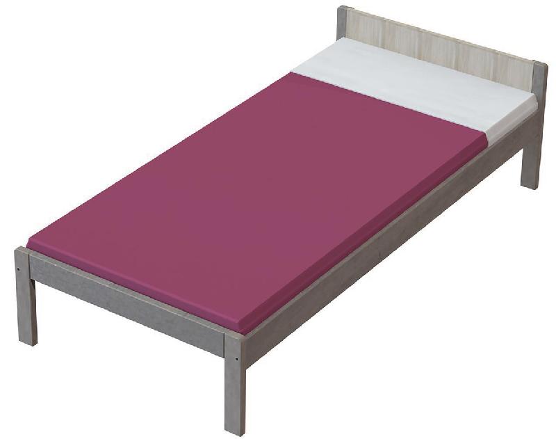 LIT NOVA TÊTE PANNEAU/BOIS SOMMIER AGGLO 90X200 TAUPE/TAUPE - MANUTAN COLLECTIVITÉS