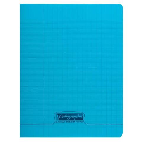LOT DE 10 - CAHIER PIQUÉ 8000 POLYPRO 17X22 CM 60 PAGES GRANDS CARREAUX 90 G - BLEU