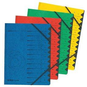 LOT DE 4 - TRIEUR EASYORGA, A4, CARTON, 12 COMPARTIMENTS, BLEU