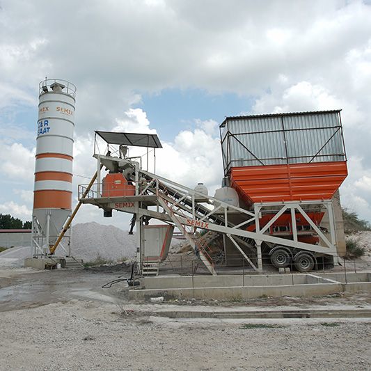Mobile 60 Centrale à béton - Semix - 60 m3/hr - Facile à monter, démonter et transporter_0