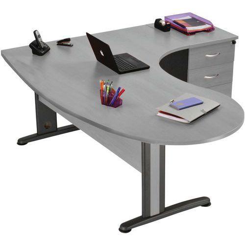 P+ BUR.CONVIVIAL R DROIT + CAIS.P60 BLANC/ALU - MANUTAN EXPERT