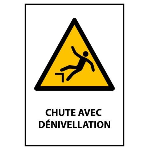 PANNEAU STANDARDISÉ - CHUTE AVEC DÉNIVELLATION - W008 - ISO 7010 PVC 2 MM A3