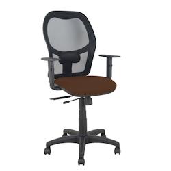 Piqueras y Crespo Silla Alocén traslack malla negra asiento bali marrón oscuro brazos regulables - marron multi-matériau 345TKM840B463B10CRN_0