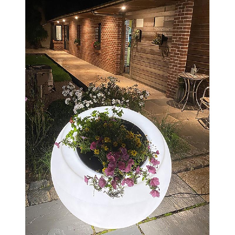 PLAST'UP ROTOMOULAGE Pot de fleurs rond lumineux xxl dolce vita 300l - NATUREL - blanc 0034966360823_0