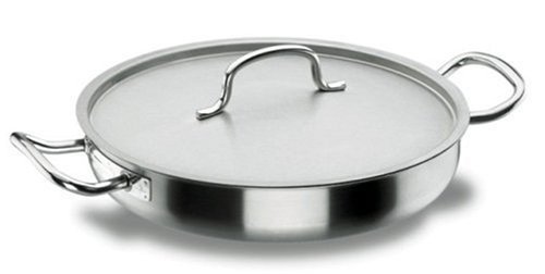 POÊLE À PAËLLA INDUCTION AVEC COUVERCLE INOX 18/10 - Ø 36 CM - LACOR - CHEF CLASSIC