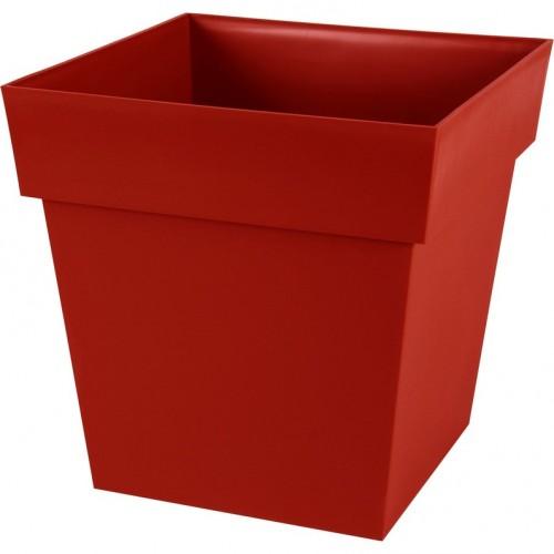 POT CARRÉ BAS 38 LITRES - TOSCANE 13627 ROUGE RUBIS EDA PLASTIQUES