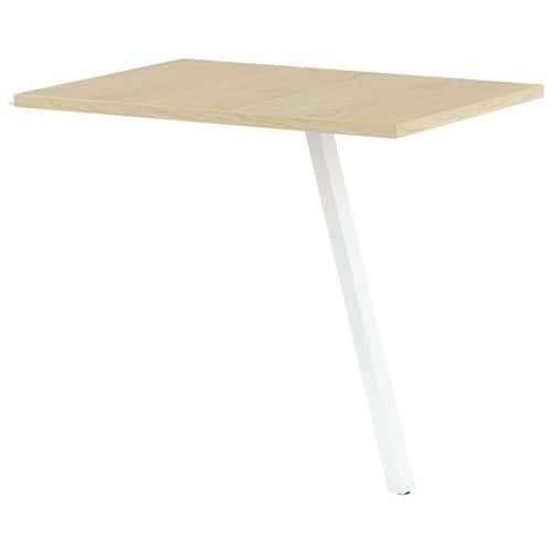 RETOUR BUREAU GARY 100 X 60 CM PIED BLANC PLATEAU CHÊNE CLAIR - MBA