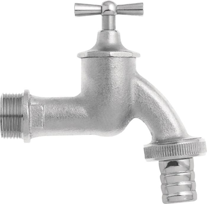 Robinet d'eau GEKA en laiton - Taille nominale 13 mm - Filetage extérieur 1/2 po - Surface chromée mate_0