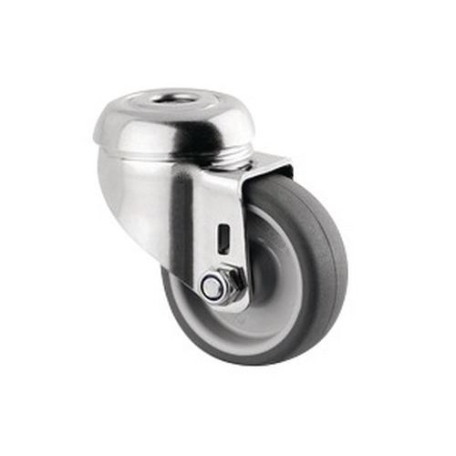ROULETTE PIVOTANTE INOX CHARGE 40 KG TROU CENTRAL - TENTE