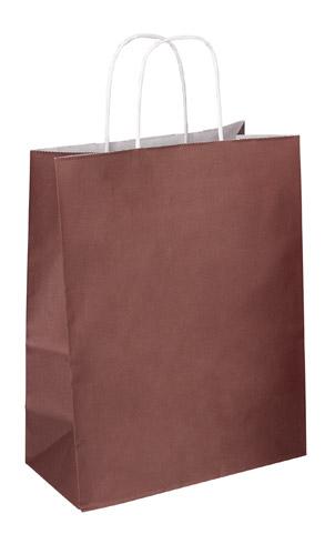 SACS BOUTIQUE KRAFT CHOCOLAT POIGNÉES TORSADÉES 22 X 18 X 8 CM - 50 SACS