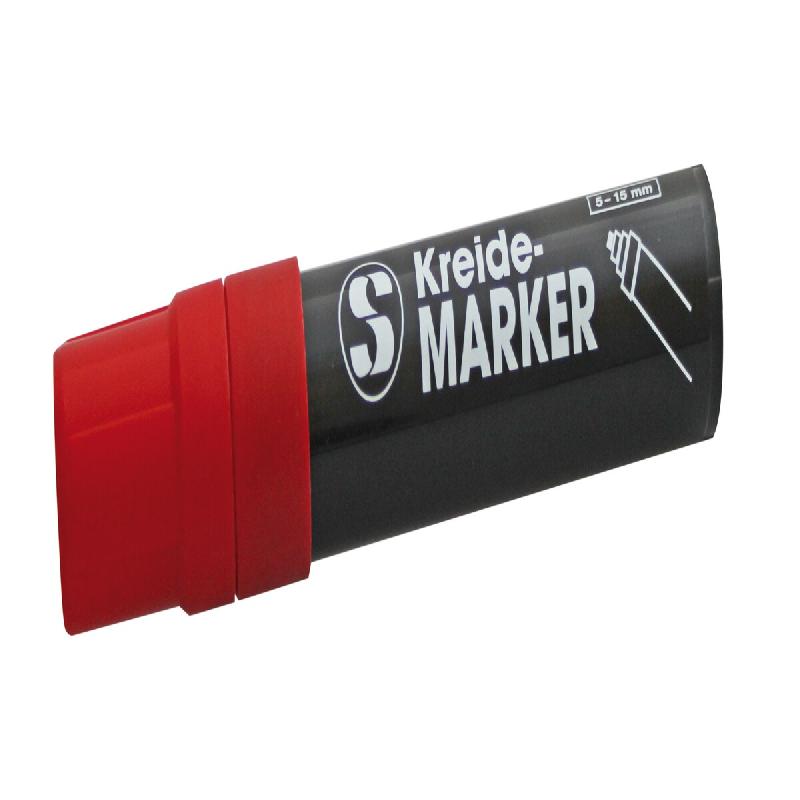 Schneider - Marqueur craie 15mm, couleur rouge, épaisseur d'écriture : 5-15mm - rouge 198915_0