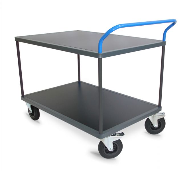 Servante modulable 2 plateaux bois 800 x 600 mm - Charge 300 kg - Robuste et ergonomique_0