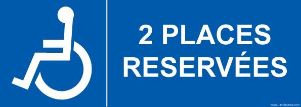 LOT DE 2 - PANNEAU 2 PLACES RÉSERVÉES PMR - 350 X 125 - PVC