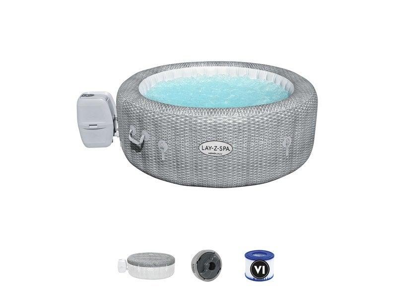 Spa gonflable rond Lay-Z Honolulu BESTWAY - 4/6 places, 140 jets hydromassants, PVC gris_0