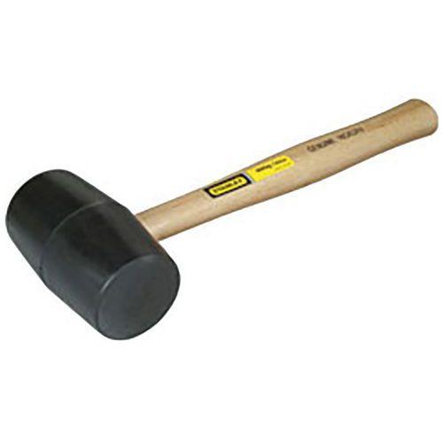 STANLEY 1 MAILLET MANCHE BOIS TÊTE EN CAOUTCHOUC DIAMÈTRE 60 MM