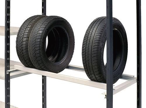 SUPPORT POUR STOCKAGE DE PNEUS L.970 X P.500 MM AVEC 4 CROCHETS POUR RAYONNAGE PEINT UNIVERSEL