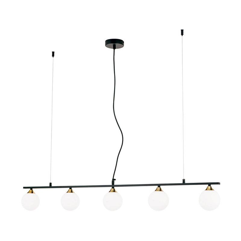 ORION SUSPENSION SNOWWHITE À 5 LAMPES, NOIRE