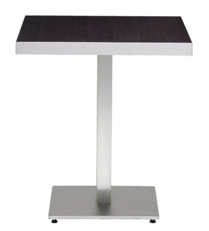 TABLE DE RESTAURANT MERCURE WENGÉ ET ALUMINIUM 68 X 68 CM