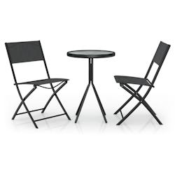 VidaXL Ensemble de bistro 3 pcs Acier Noir - noir acier 318765_0
