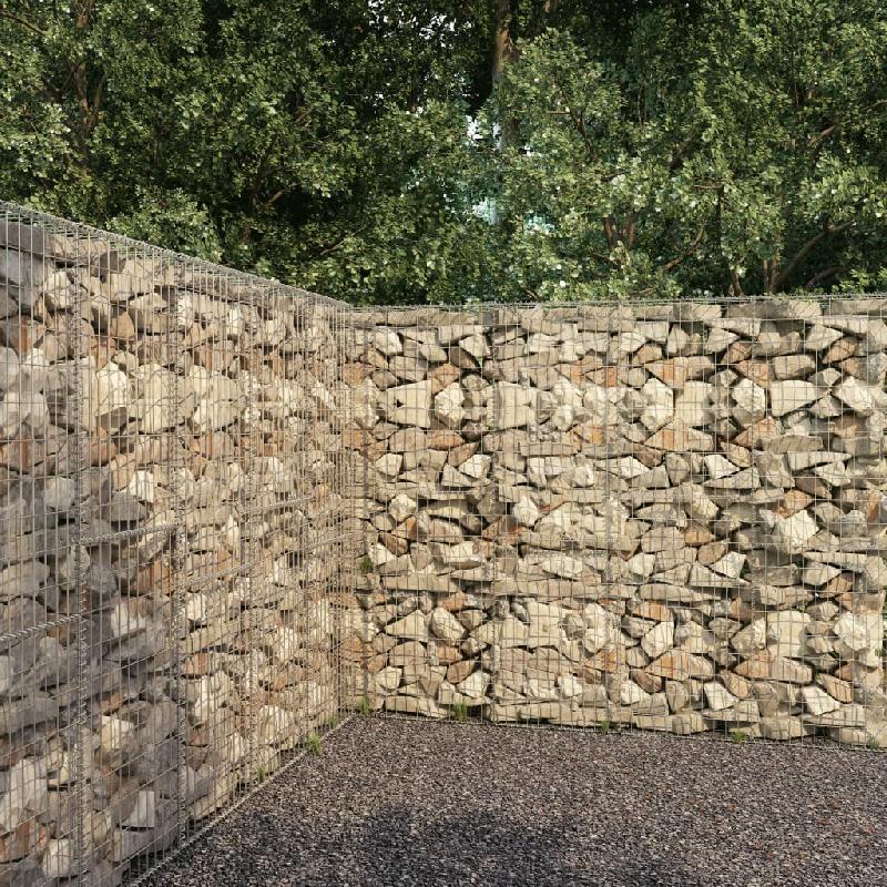 Vidaxl mur en gabion avec couvercle acier galvanisé 300 x 50 x 200 cm 145090_0