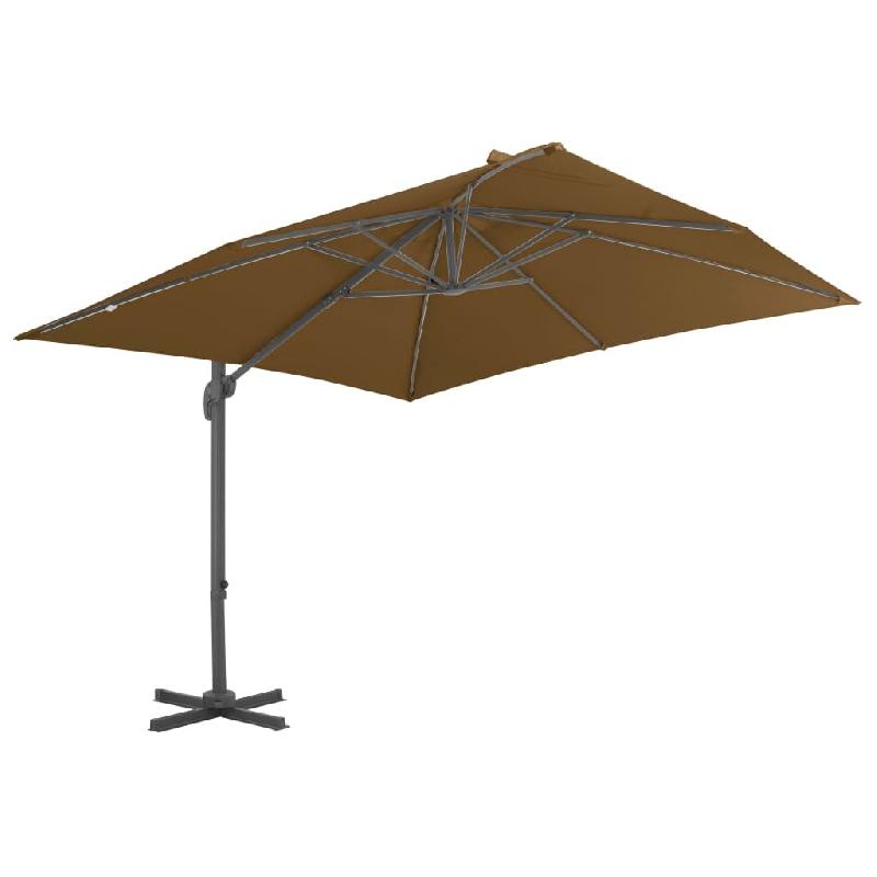 VidaXL Parasol de jardin en porte-à-faux et poteau en aluminium taupe Modèle Atlas Panorama Prestige - beige 44638_0
