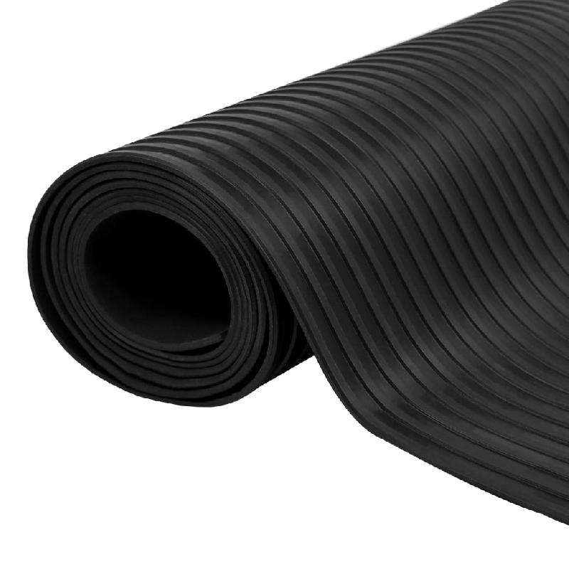 Vidaxl tapis en caoutchouc antidérapant 5 x 1 m modèle à nervure 141171_0