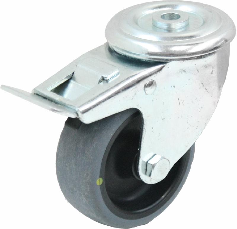 Roulette pivotante/frein de 80 mm avec caoutchouc thermoplastique gris conducteur d'électricité_0