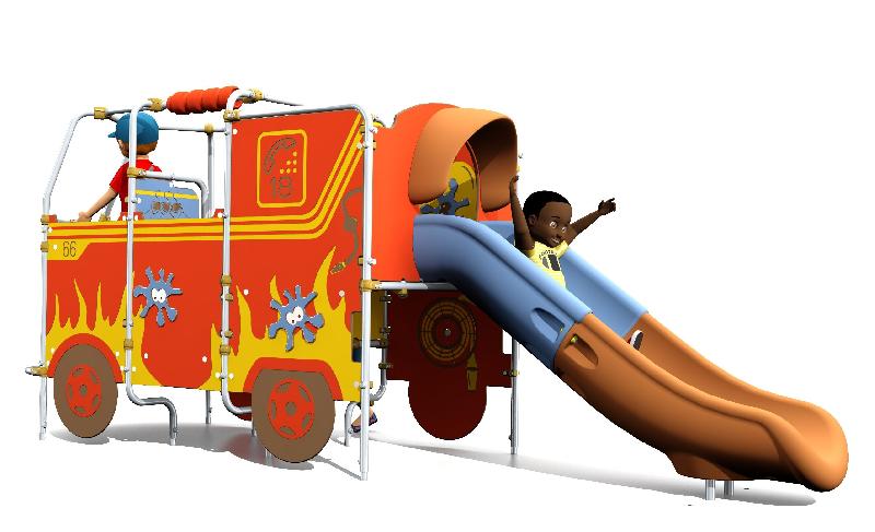 Aire de jeux le Camion de Pompiers toboggan 2/8 ans - ARJXCMP-HS01/TBG_0