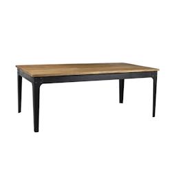 Antic Line Créations Table industrielle démontable noire et cirée L 200 x P 100 x H 75 - plateau 3 cm - marron Bois massif CS1009_0