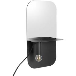 Applique murale avec miroir intégré Plate Noir Leitmotiv - noir 8714302658457_0