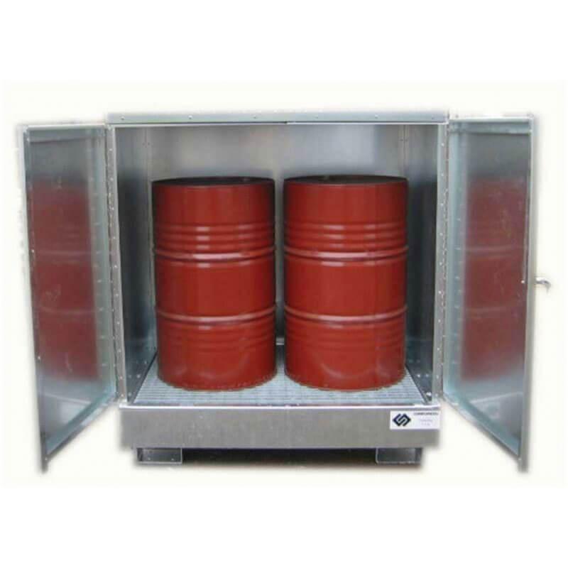 Armoire de rétention en acier galvanisé avec caillebotis galva - 440 L_0