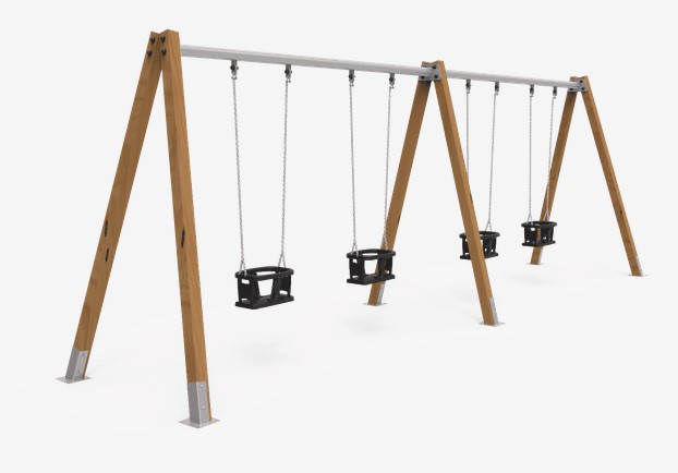 Balançoire combo 4 JL2204000 - bois lamellé, acier galvanisé et matériaux résistants aux intempéries_0