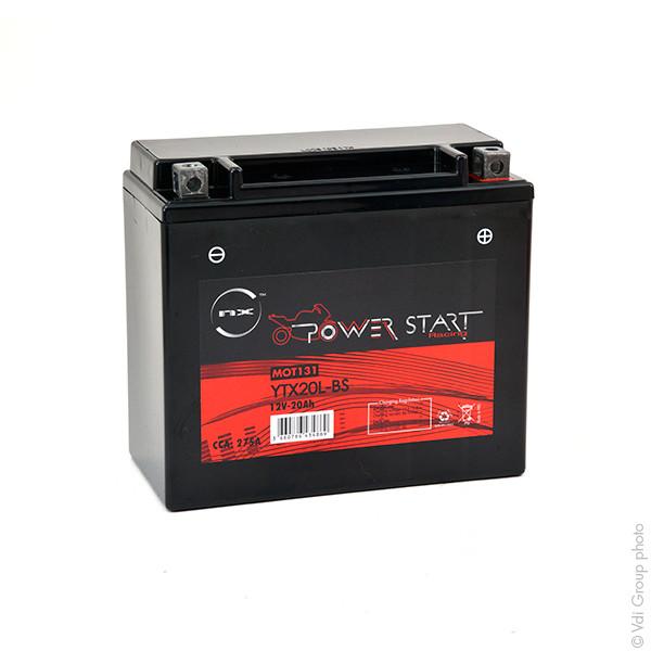 Batterie moto YTX20L-BS / NTX20L-BS 12V 20Ah - AGM préactivée sans entretien - NX Power Start_0