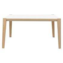 Bureau droit L 200 x P 90 cm, piétement bois massif - Absolu - plateau blanc_0