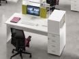 Bureau individuel ADAMS avec caisson porteur et niche - Kesiolt_0