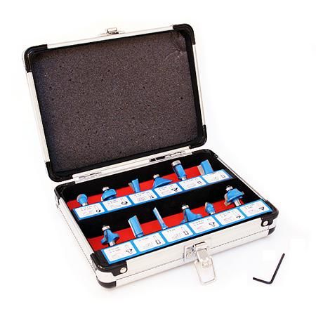 Coffret de fraises de défonceuse, queue de 8 mm, 3 plaquettes carbure  FAMMAB