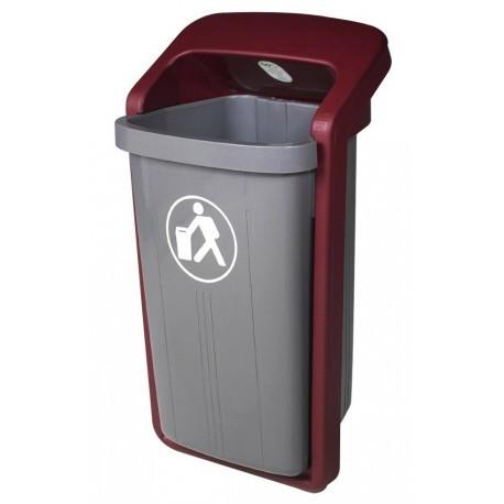 Corbeille publique 'Élégant' en PEHD - Capacité 50L - 4 coloris de couvercle disponibles_0