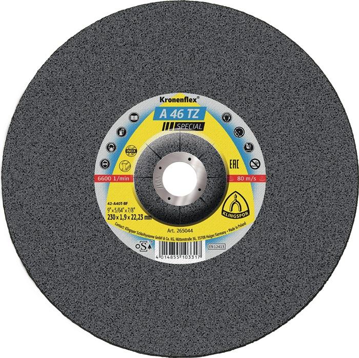 Disque à  tronçonner A 46 TZ Special D180x1,6 mm droit INOX perçage 22,23 mm KLINGSPOR_0