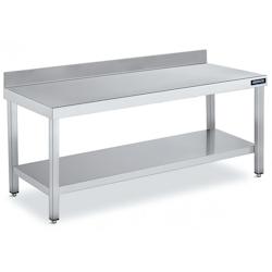Distform - Table de travail adossée en inox avec 1 étagère - Gamme 600 - 1500x600 mm - Hauteur 600 mm_0