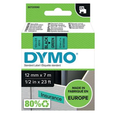 Dymo S0720590 D1 standard noir sur fond vert 12 mm x 7 m_0