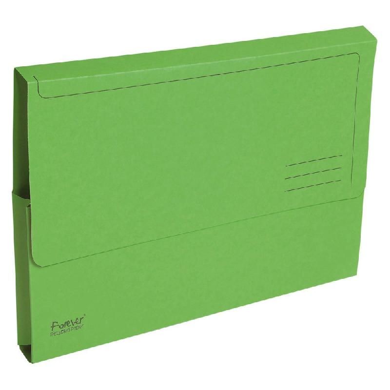 EXACOMPTA CHEMISE-POCHETTE FOREVER EXACOMPTA - CARTE 290G - COLORIS VERT (LOT DE 10)