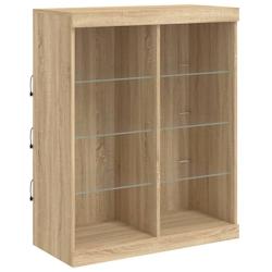 Helloshop26 - Buffet bahut commode armoire meuble de rangement organisateur cuisine salle de séjour salon avec lumières LED sonoma 02_0029970 - 3000_0